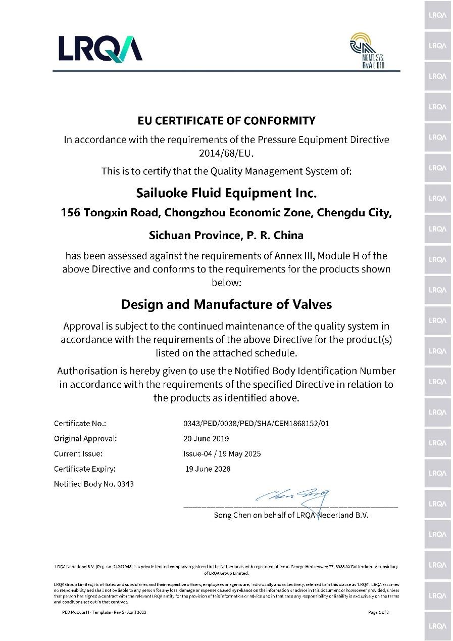 LRQA PED — Valves supplied copy
