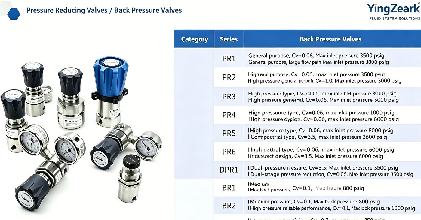 Pressure regulating and back pressure valves